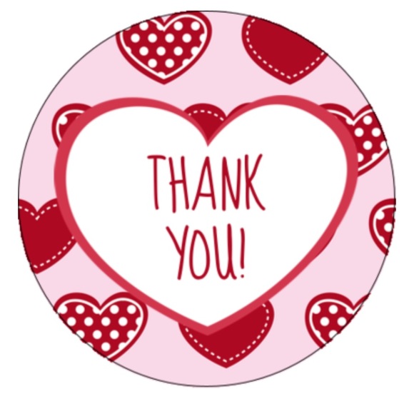Other - Valentine’s Day “Thank You” Stickers!